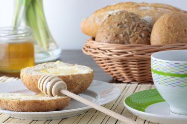 Fresh bread With Honey clipart