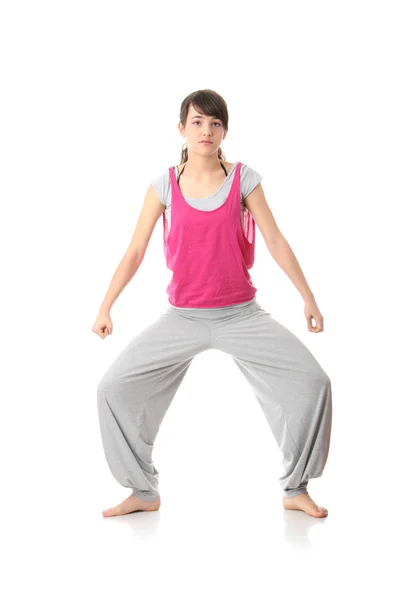 Tonåring kvinna träning yoga — Stockfoto