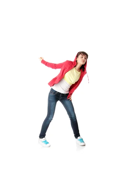 Unga Pop Dansare Isolerad Vit Bakgrund — Stockfoto