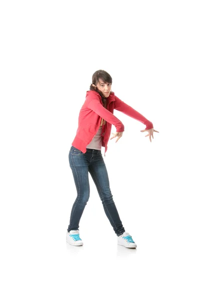 Unga Pop Dansare Isolerad Vit Bakgrund — Stockfoto