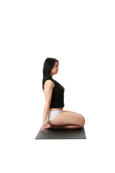 Corpulent femme formation yoga — Photo