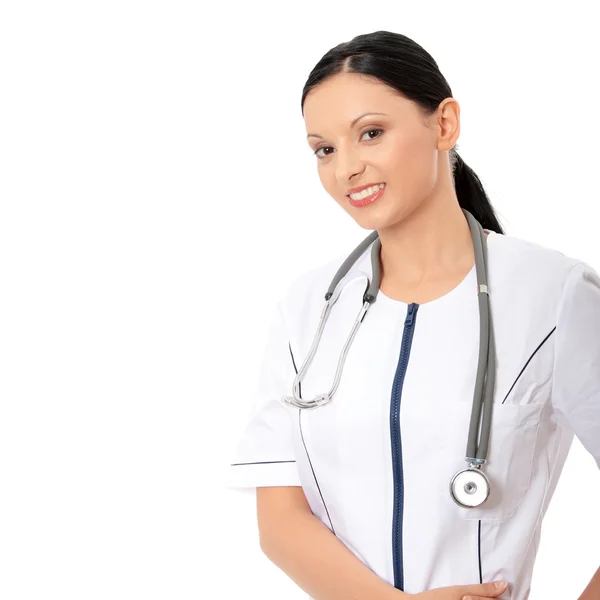 Female Doctor Isolated White Background — Stock Photo, Image