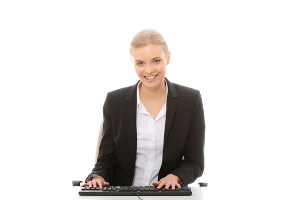 Businesswoman Isolated White Background — Stock Photo, Image