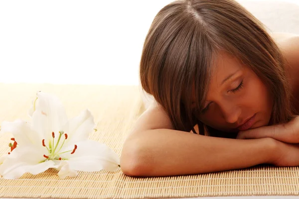 Young Woman Teen Girl Relaxing Massage — Stock Photo, Image