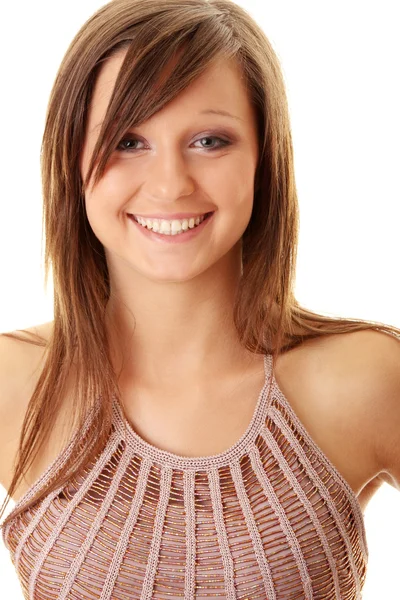 Happy and friendly young lady — Stock Photo, Image