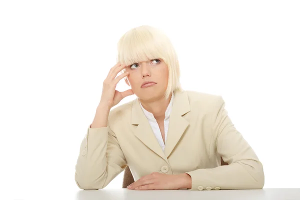 Stressed Businesswoman Isolated White Background — Stock Photo, Image