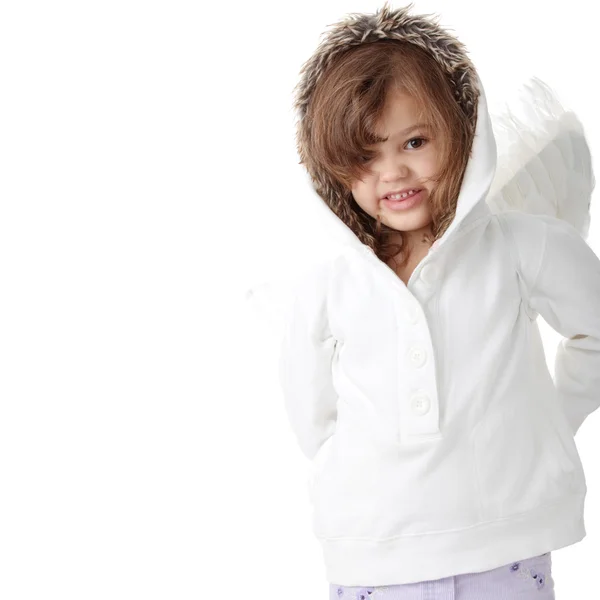 Ritratto Una Bambina Anni Isolata Sfondo Bianco — Foto Stock