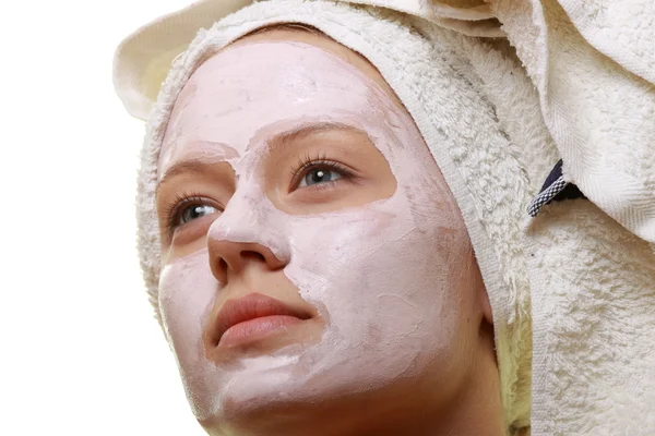 Gemaskerde schoonheid - gezichtsbehandeling — Stockfoto