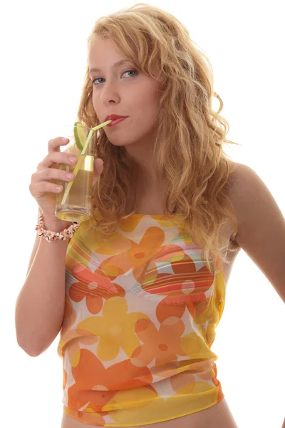 Sipping cocktail — Stock Photo, Image
