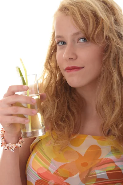 Sipping cocktail — Stock Photo, Image