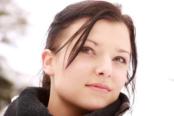 Joven Hermosa Mujer Aire Libre Nieve —  Fotos de Stock