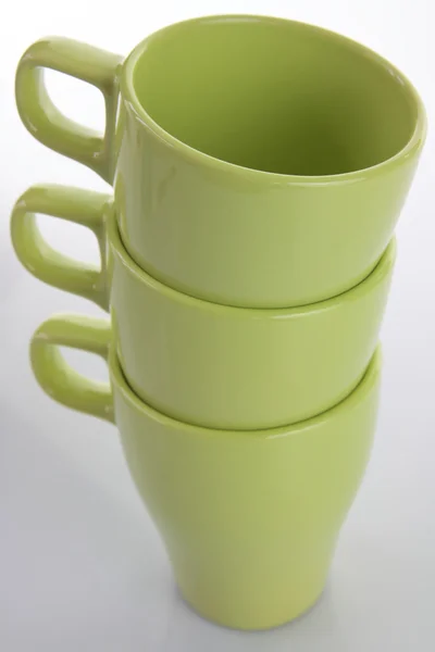 Tre tazze verdi — Foto Stock