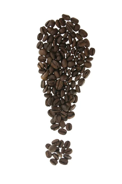 Coffe Vykřičník Izolovaných Bílém Pozadí — Stock fotografie