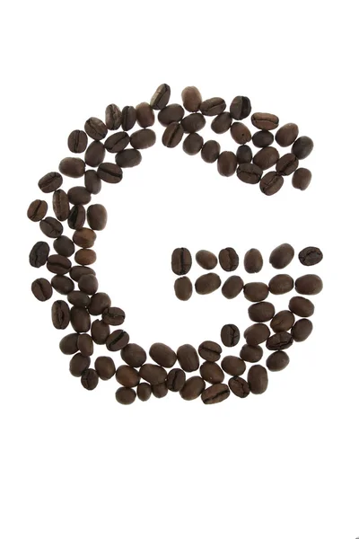 Coffe litera g — Zdjęcie stockowe