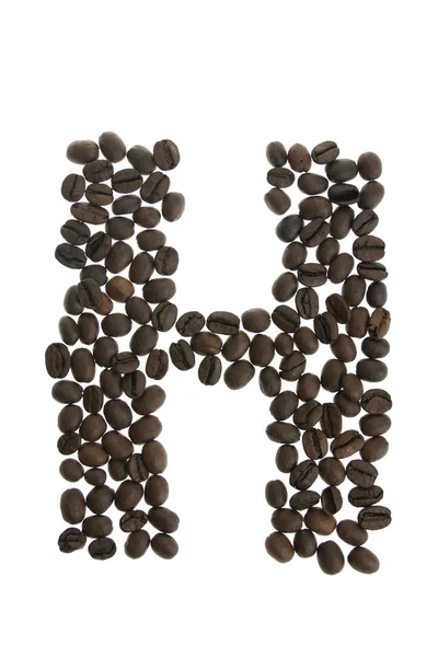 Kaffee Buchstabe Isoliert Auf Weißem Hintergrund — Stockfoto