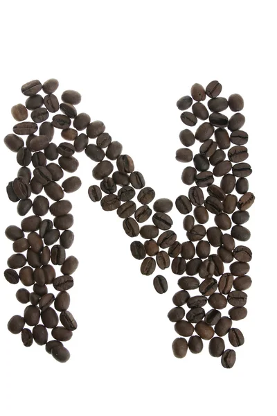 Koffeinhaltiger Buchstabe n — Stockfoto