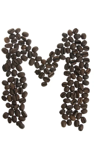 Koffeinhaltiger Buchstabe m — Stockfoto