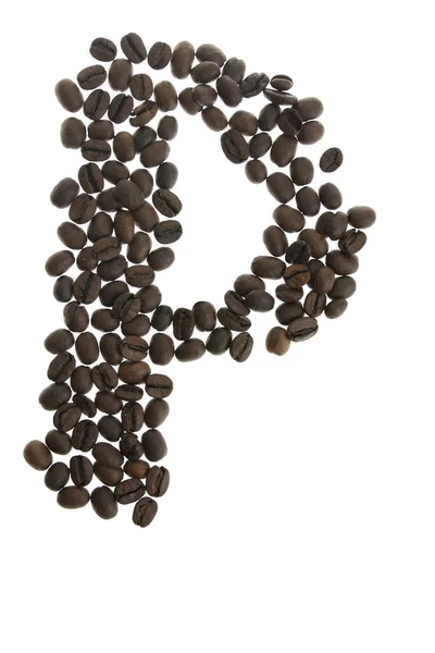 Coffey litera p — Zdjęcie stockowe