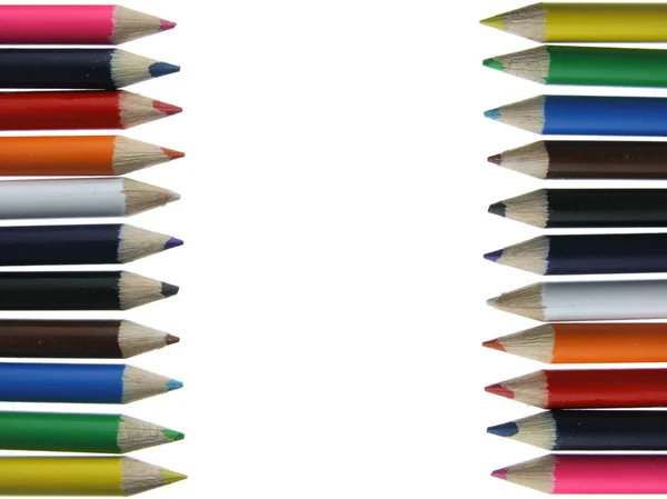 Colored Pencils Crayons Chalks Isolated White Background — Stock Photo, Image