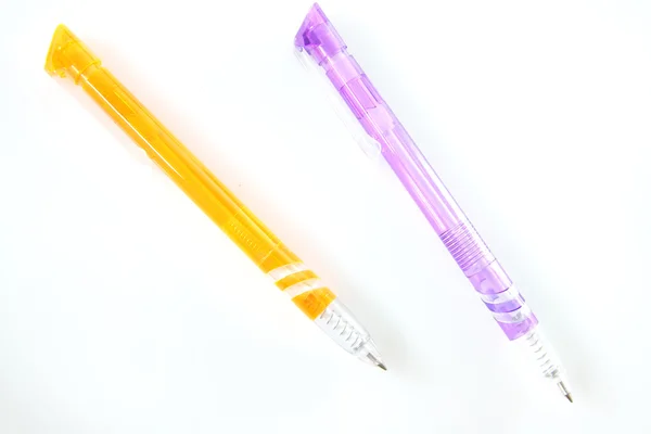 Plastic Pens Isolated White Background — Stock Photo, Image