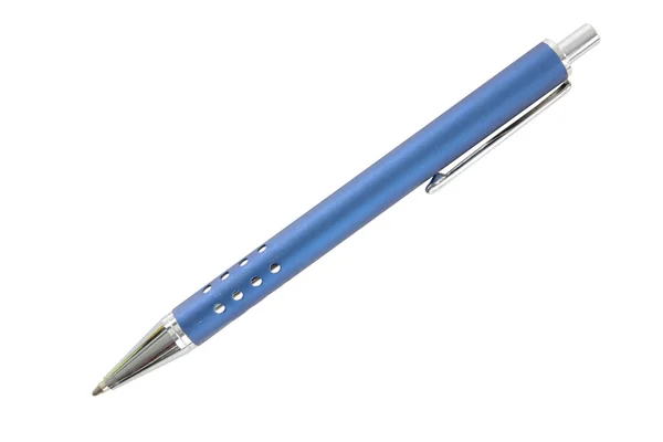 Μεταλλική Πένα Μονωμένη Λευκό Φόντο — Φωτογραφία Αρχείου