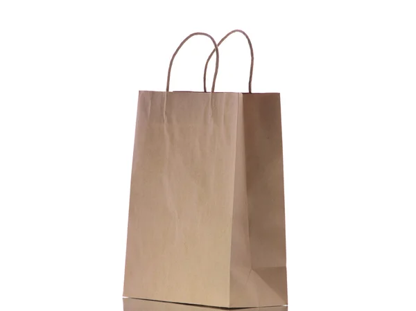 Brązowy eko torby papierowe — Zdjęcie stockowe