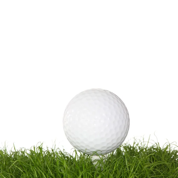 Golf Ball Grass Isolated White Background — Stock Photo, Image