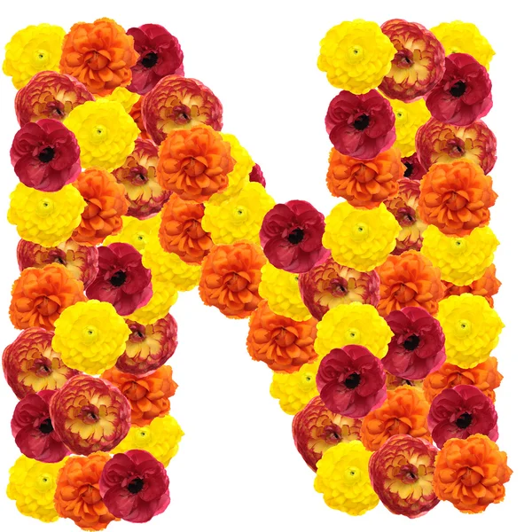 Αλφάβητο των λουλουδιών — Φωτογραφία Αρχείου