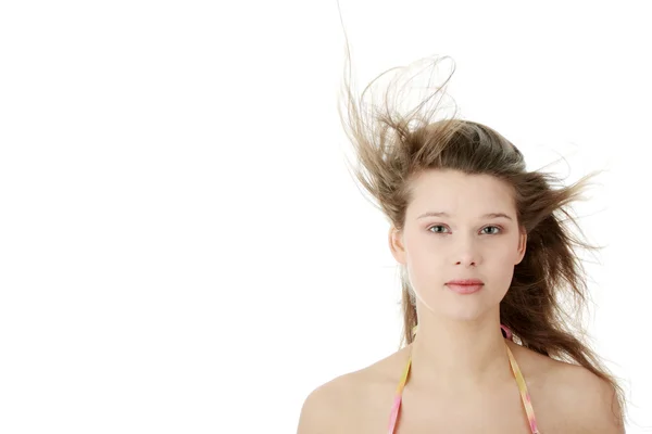 Sommer Mädchen Isoliert Auf Weißem Hintergrund — Stockfoto
