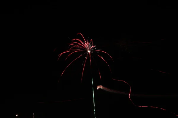 Salute, fireworks on dark sky — Stock Photo, Image