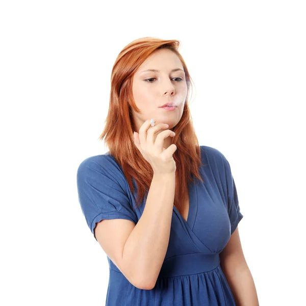 Genç kadın sigara elektronik sigara — Stok fotoğraf