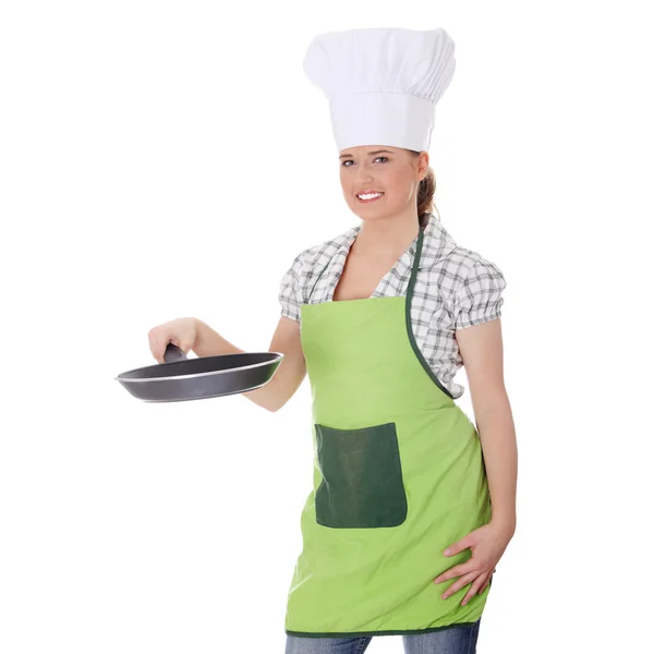 Genç kadın sağlıklı yemek pişirme — Stok fotoğraf