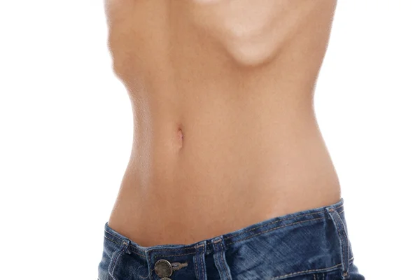 Belly of young female with anorexia — Stock Photo, Image