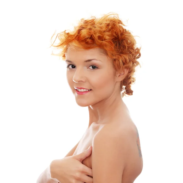 Portrait of the attractive young topless woman — Stock Photo, Image