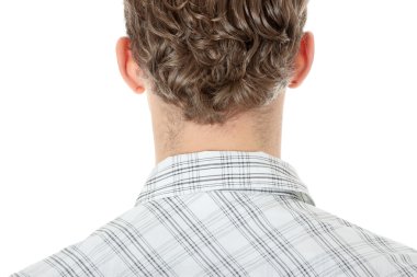 Back portrait of young man clipart