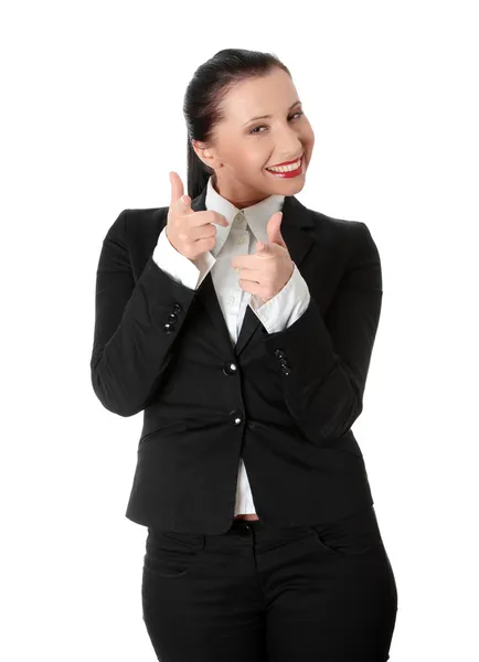 Femme d'affaires confiante vous pointant du doigt — Photo