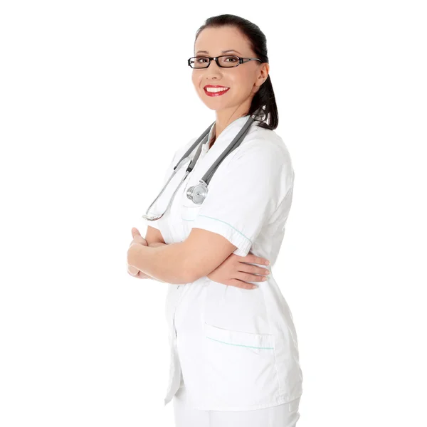 Läkare eller sjuksköterska leende. — Stockfoto
