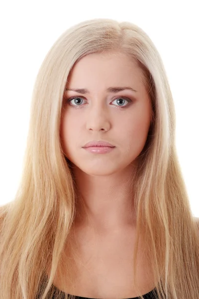 Niezadowolony blond kobieta — Zdjęcie stockowe