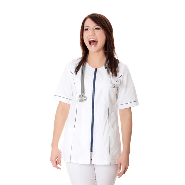 Smiling medical doctor or nurse — Stock Photo, Image