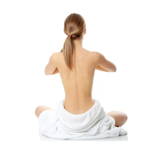 Woman doing yoga exercise Stock Image