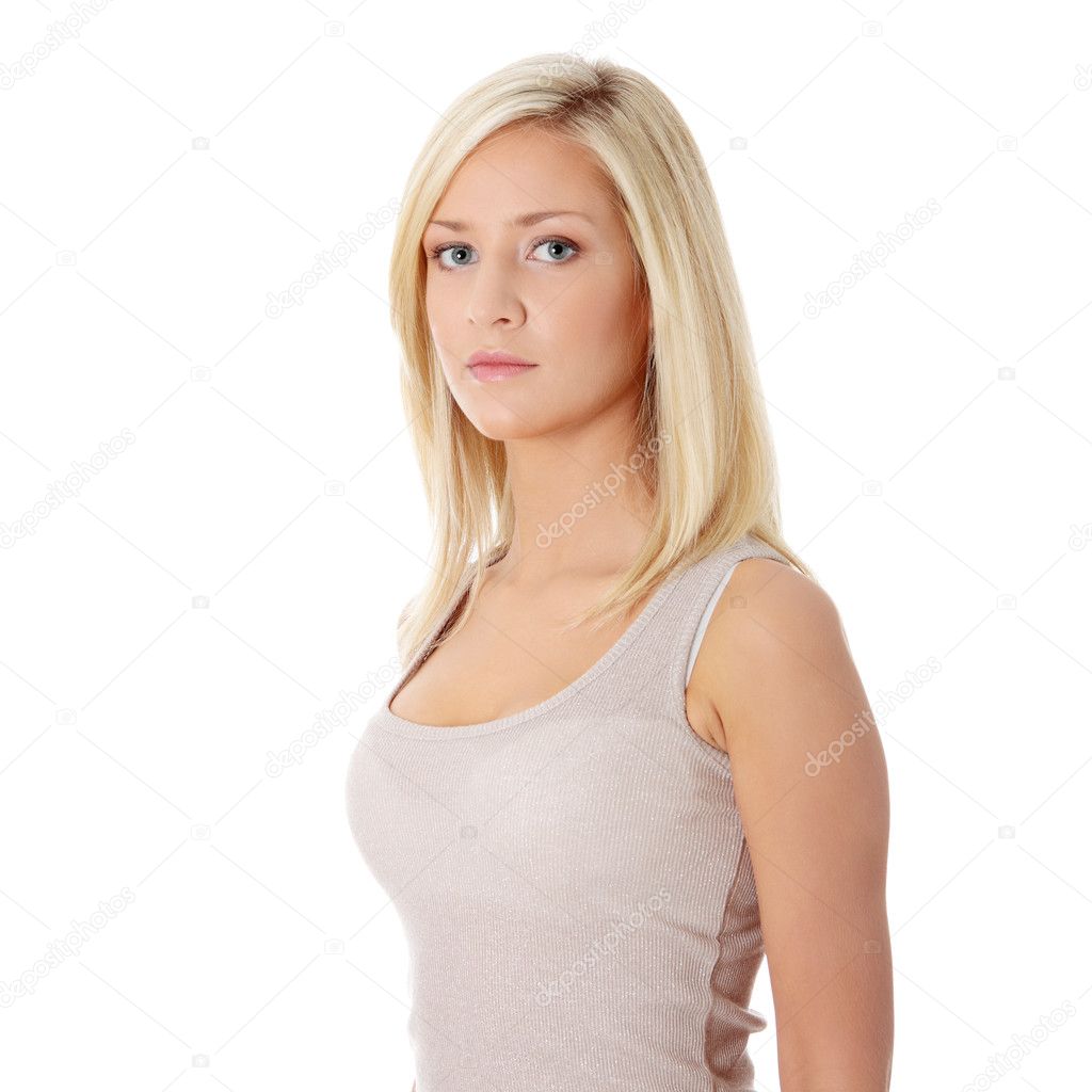 Portrait of a beautiful young blond woman