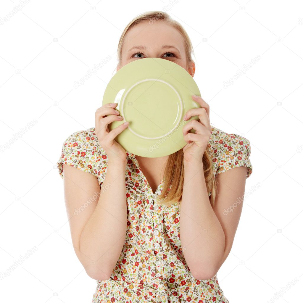 Mujer Lamiendo Plato Fotografía De Stock © Piotrmarcinski 4998183 Depositphotos 2237