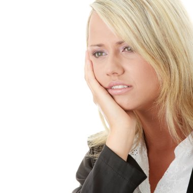 Photo of depressed female clipart