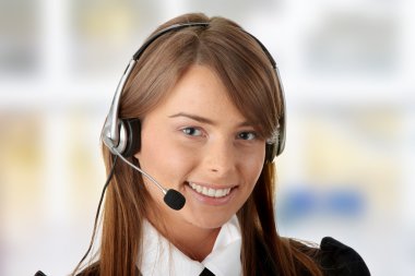 Beautiful Call Center Woman clipart