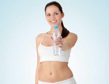 Woman drinking water clipart