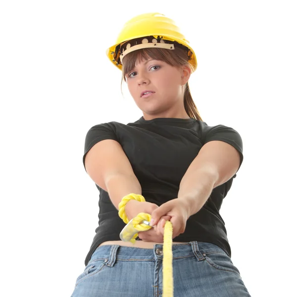 Jonge vrouw builder — Stockfoto