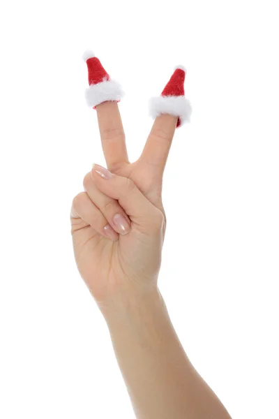 Рука держит рождественскую игрушку — стоковое фото