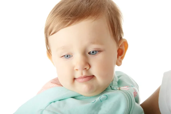 Bebek kız portre üzerinde beyaz izole. — Stok fotoğraf