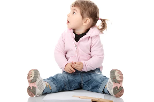 Portret van een 2 jaar oud meisje — Stockfoto