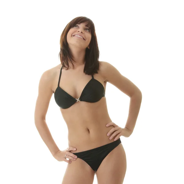 Szczęśliwa młoda kobieta w bikini — Zdjęcie stockowe